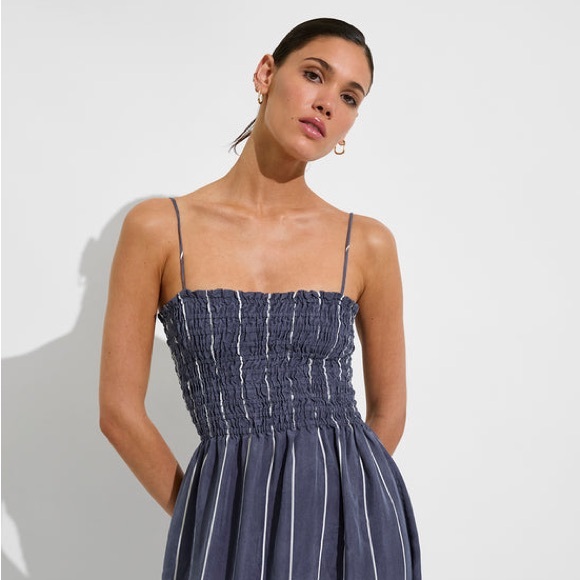 Left on Friday Cabana Maxi Dress in Varsity / Coconut - Size S/M - Picture 4 of 11